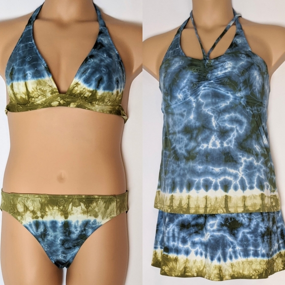 Lucky Brand Other - Lucky Brand 4 pc Swim Set Tie-dyed w/ Peace Signs